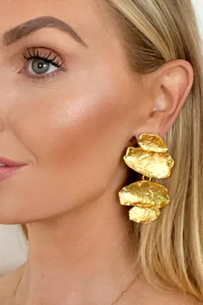 Geometric Gold Statement Earrings