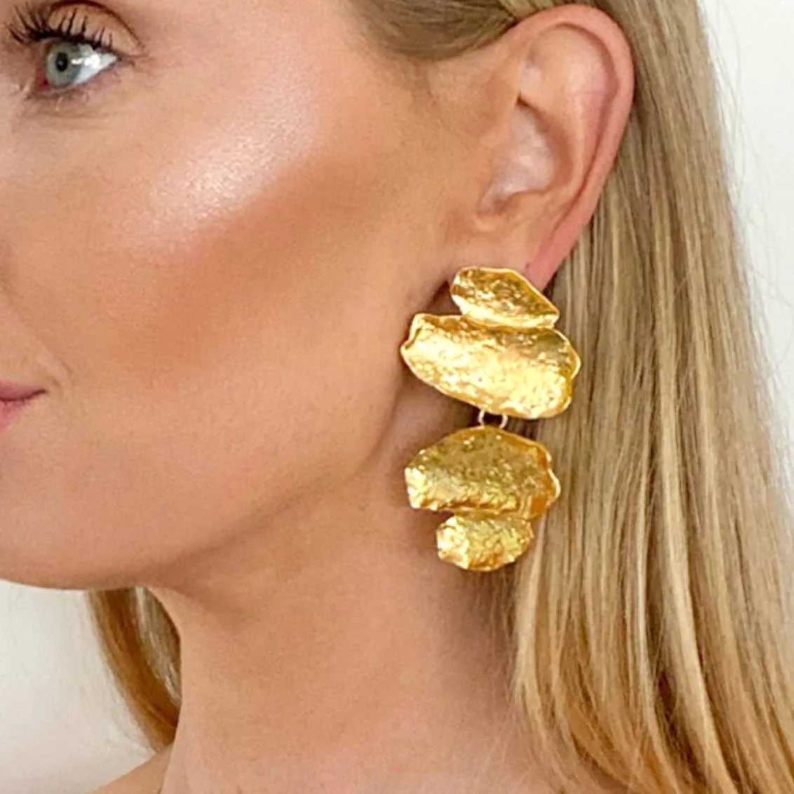 Geometric Gold Statement Earrings