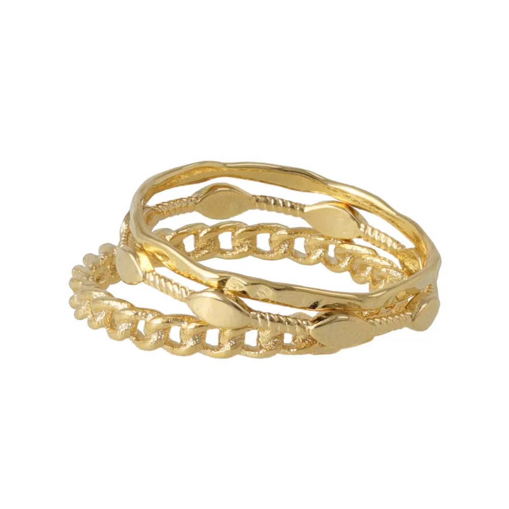 Gold Tone Ring Stack Set