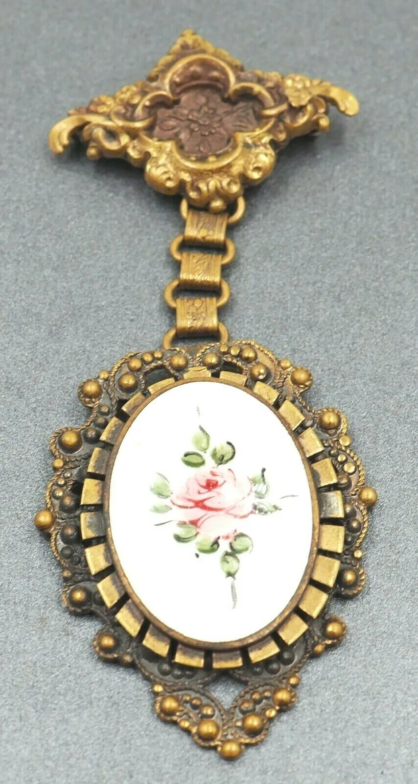 Guilloche Vintage New York Floral Brooch