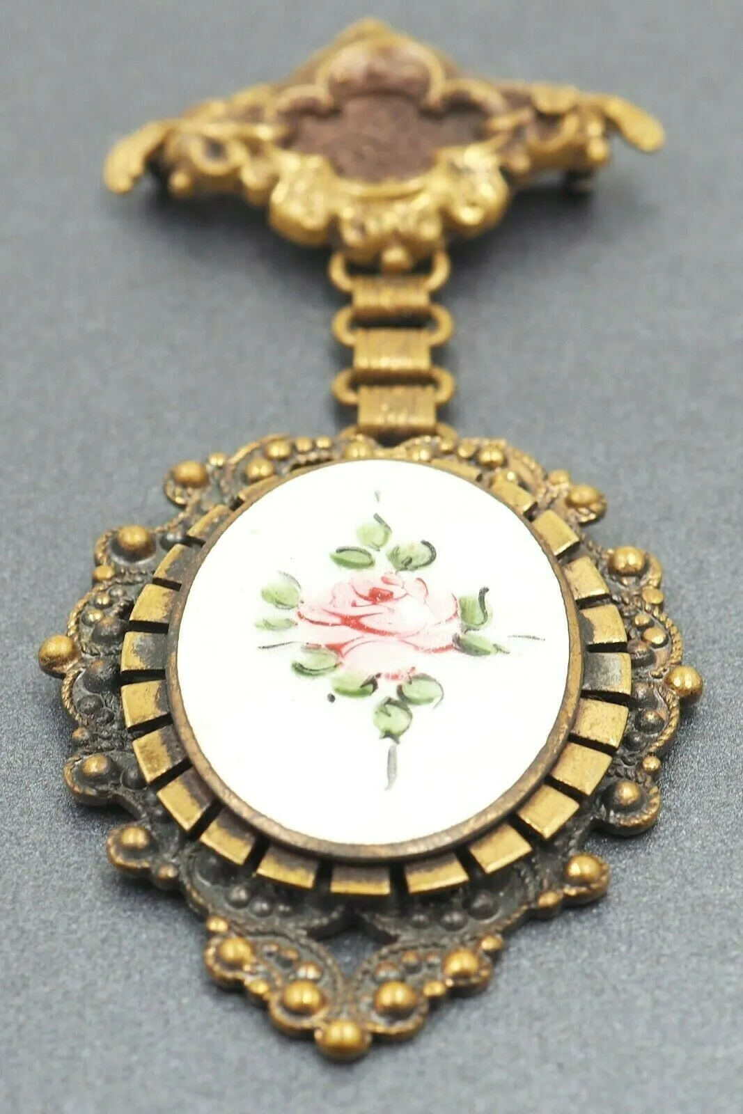 Guilloche Vintage New York Floral Brooch