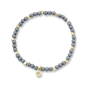 HEMATITE AURA OF GOLD GEM BRACELET