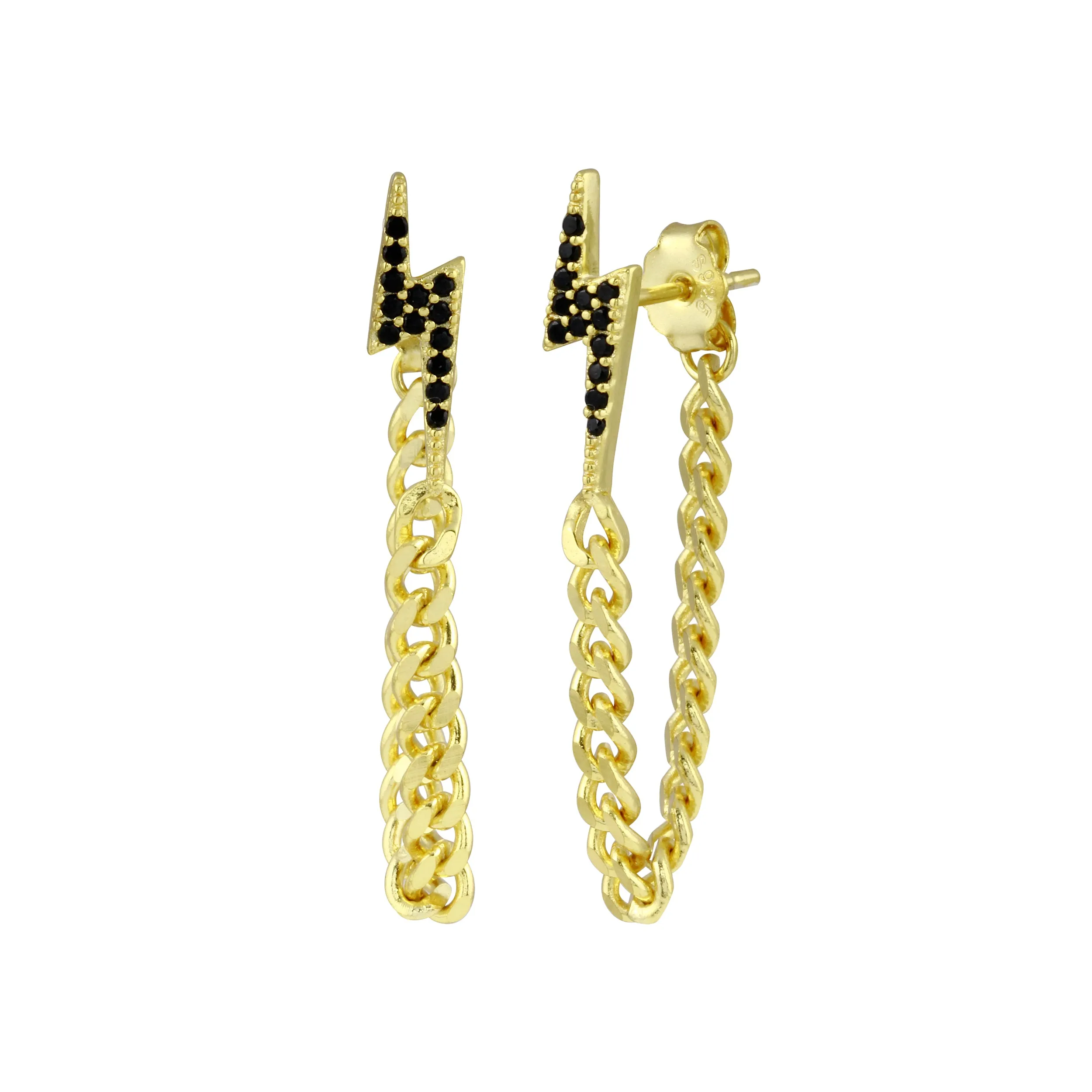 Lightning Cuban Chain Earrings