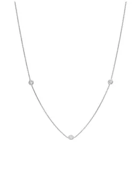 Lisa Nik Three Diamond Bezel Necklace