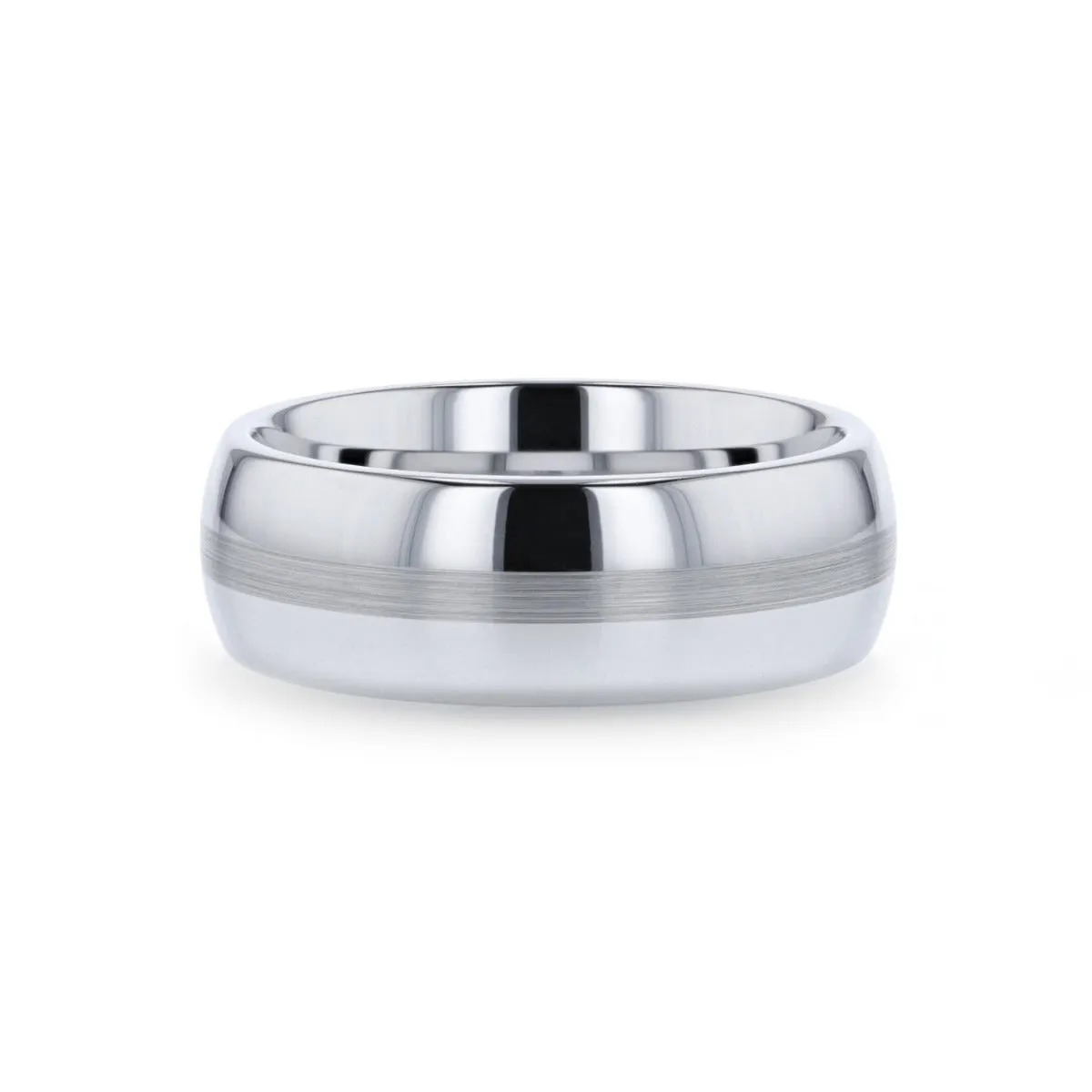 NELSON | Titanium Ring Brushed Stripe