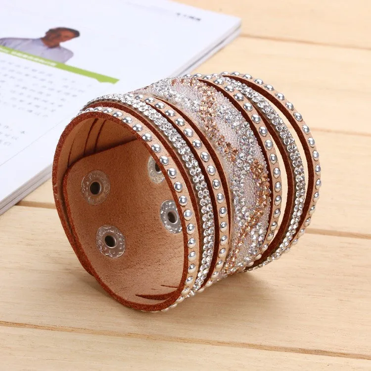 New Fashion Leather Bracelets with Wrap Bracelet for women Clasp Charm Bracelets Bangles