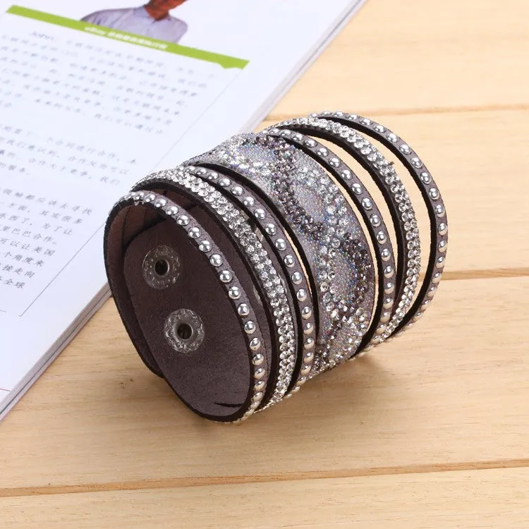 New Fashion Leather Bracelets with Wrap Bracelet for women Clasp Charm Bracelets Bangles