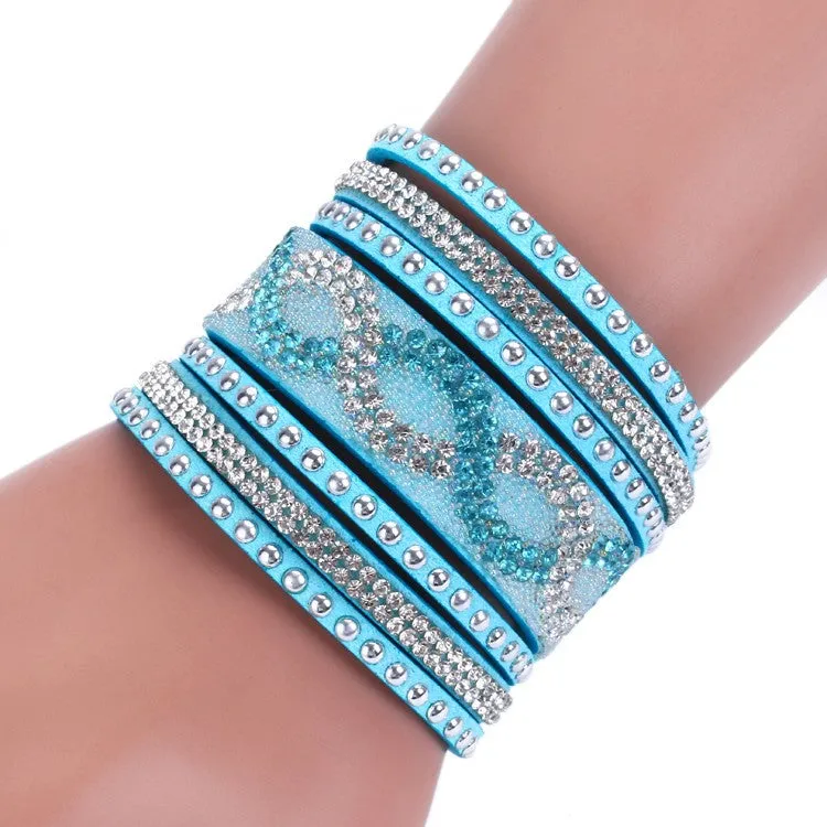 New Fashion Leather Bracelets with Wrap Bracelet for women Clasp Charm Bracelets Bangles