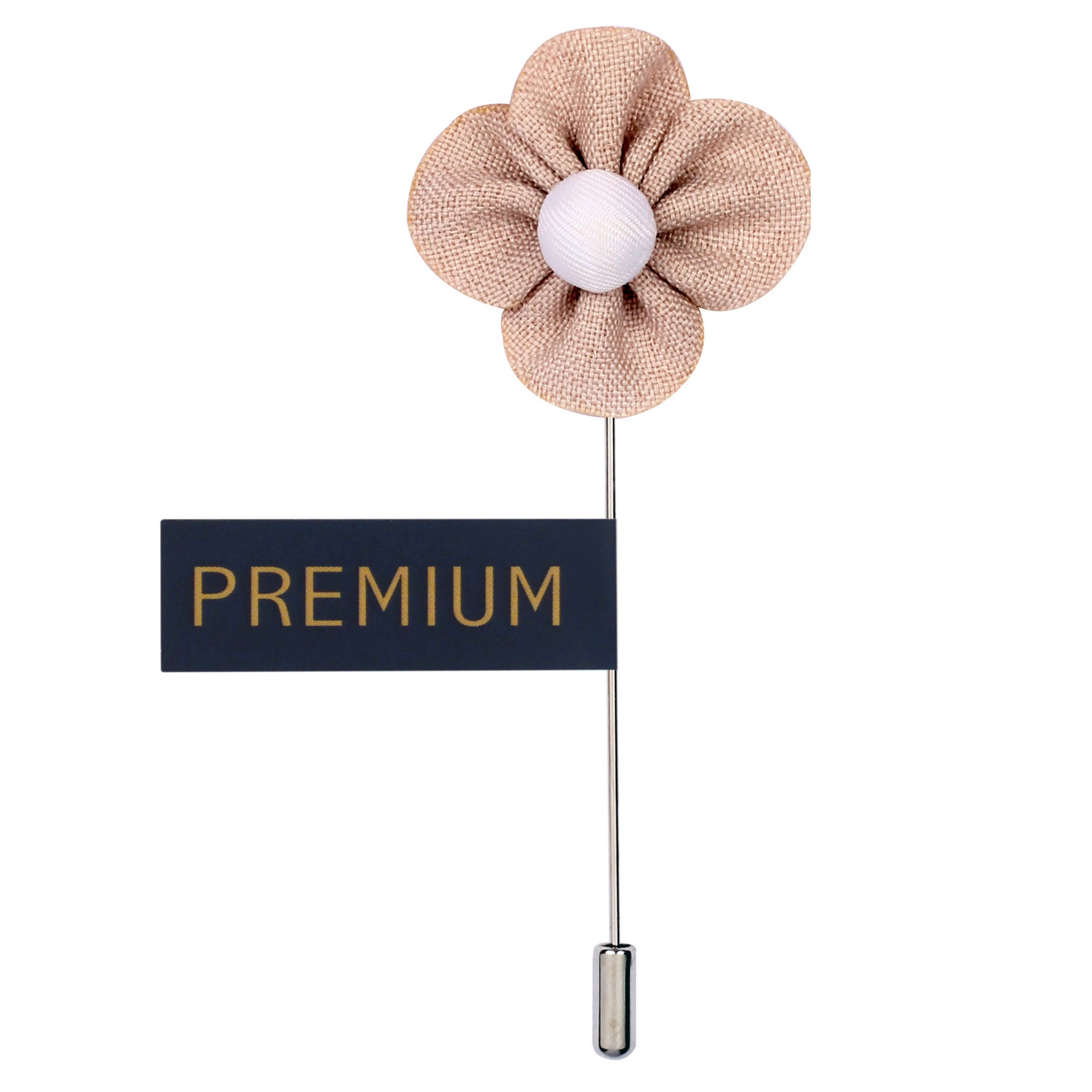 Peluche The Four Petal Flower Cream Brooch Lapel Pin