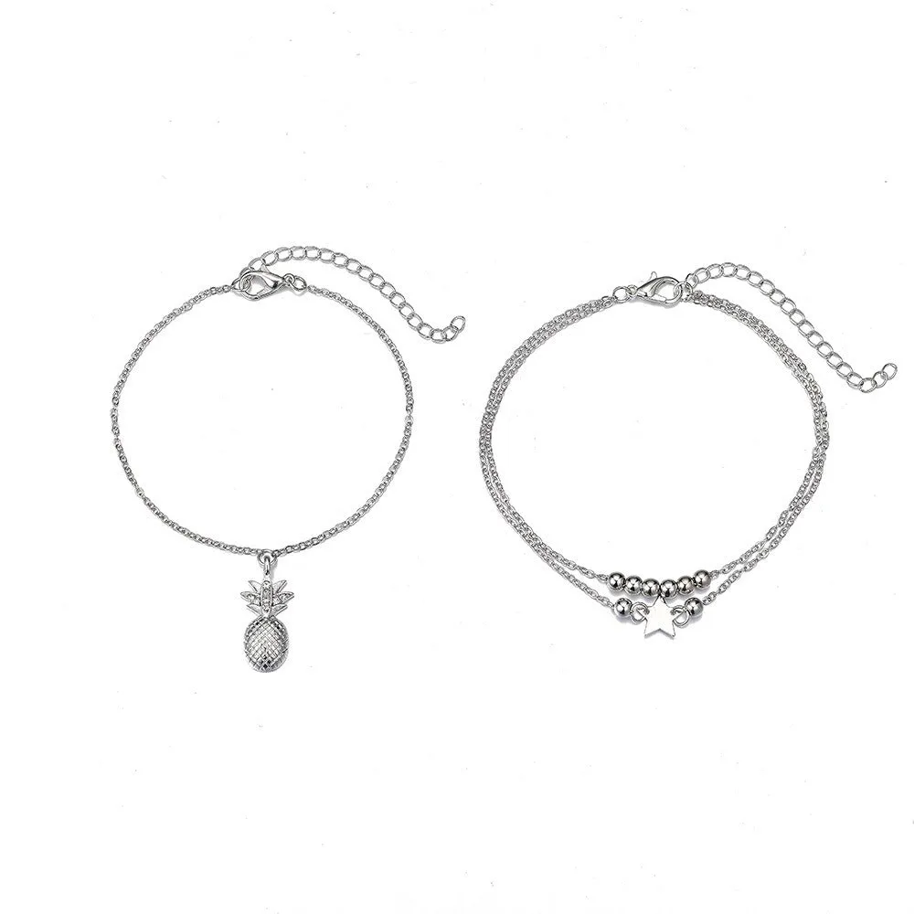 Pineapple Anklets - Set of 3