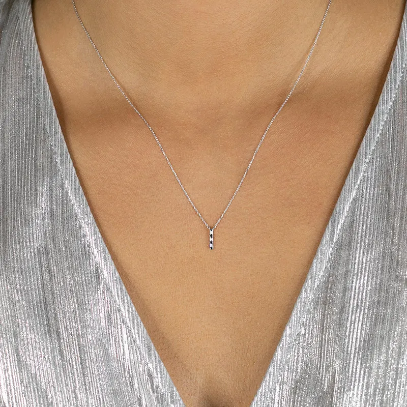 Sadie Pearl Baguette Vertical Drop Necklace