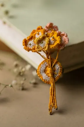 Samoolam Handmade Garden Brooch Orange