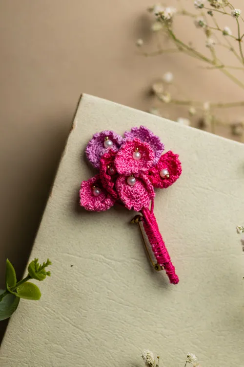 Samoolam Handmade Pink Popies Brooch