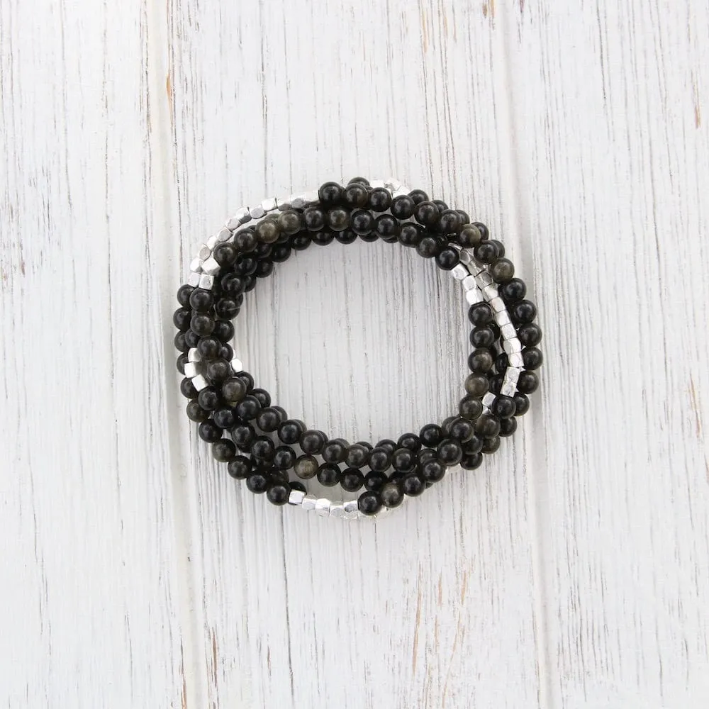 Scout Obsidian Wrap Bracelet & Necklace