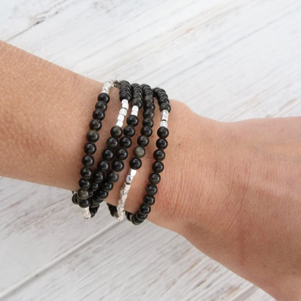 Scout Obsidian Wrap Bracelet & Necklace