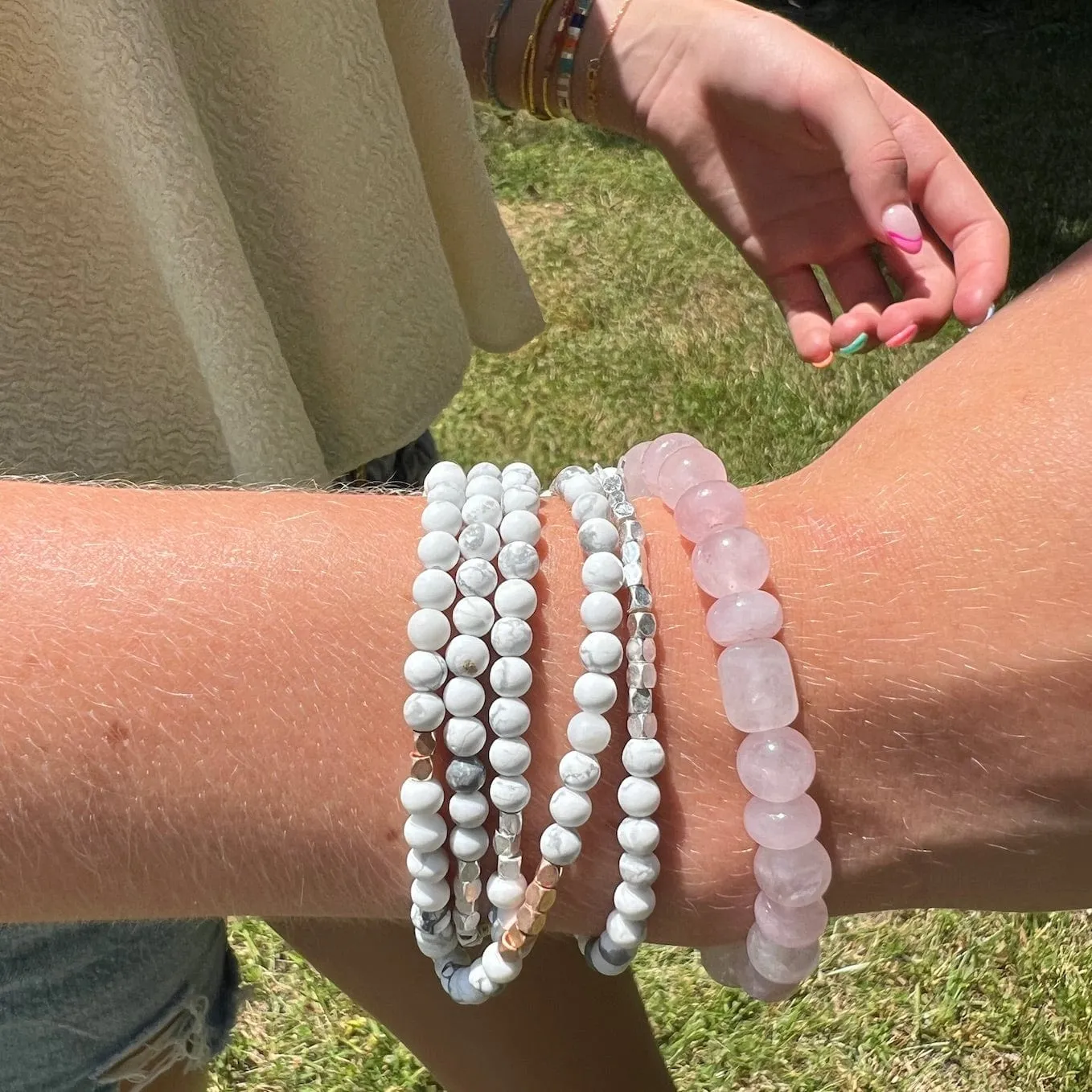 Scout Rose Quartz Stone Stacking Bracelet