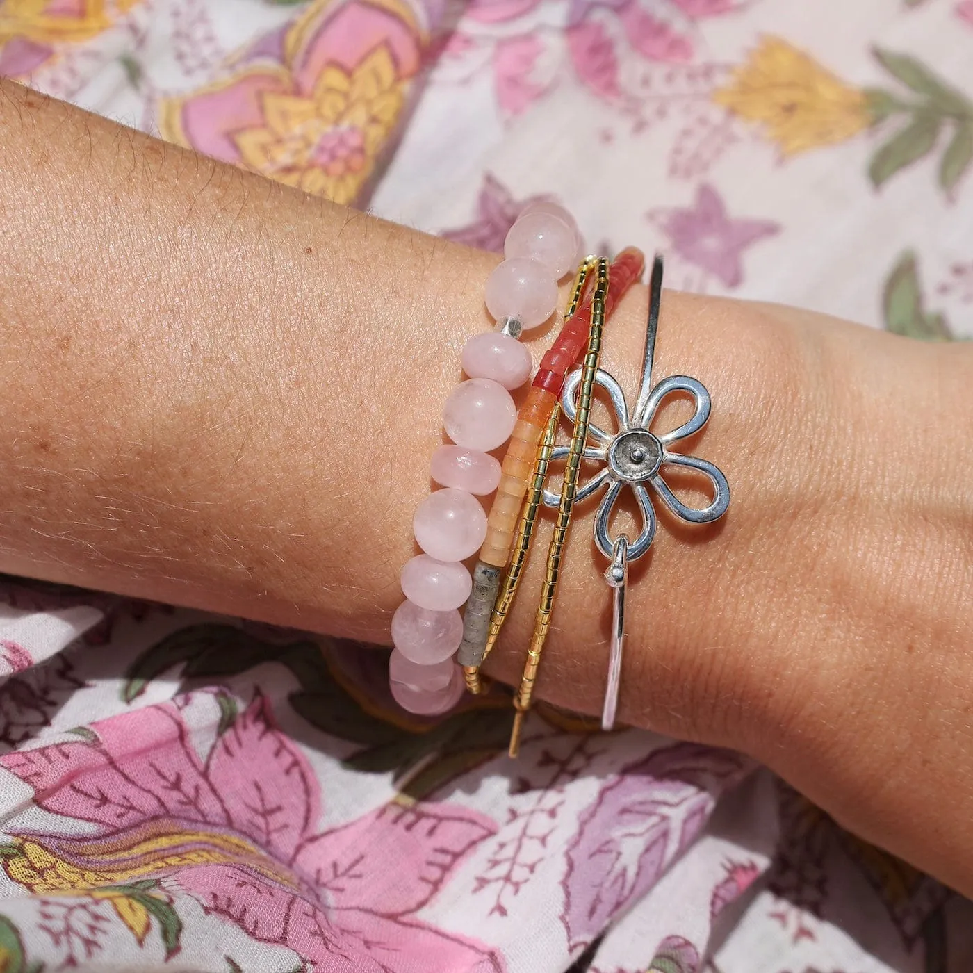 Scout Rose Quartz Stone Stacking Bracelet