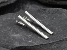 Silver Bar Drop Earrings - Silver Vertical Earrings - Long Line Statement Earrings