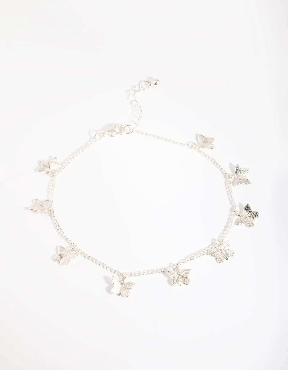 Silver Butterfly Chain Anklet