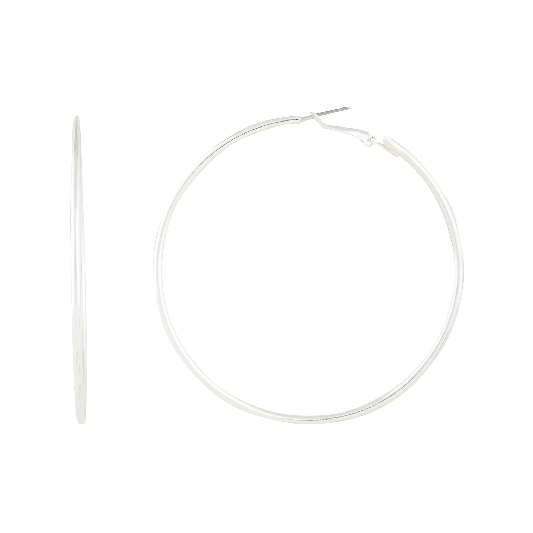 Silver Classic Medium Hoop Earrings