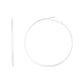 Silver Classic Medium Hoop Earrings