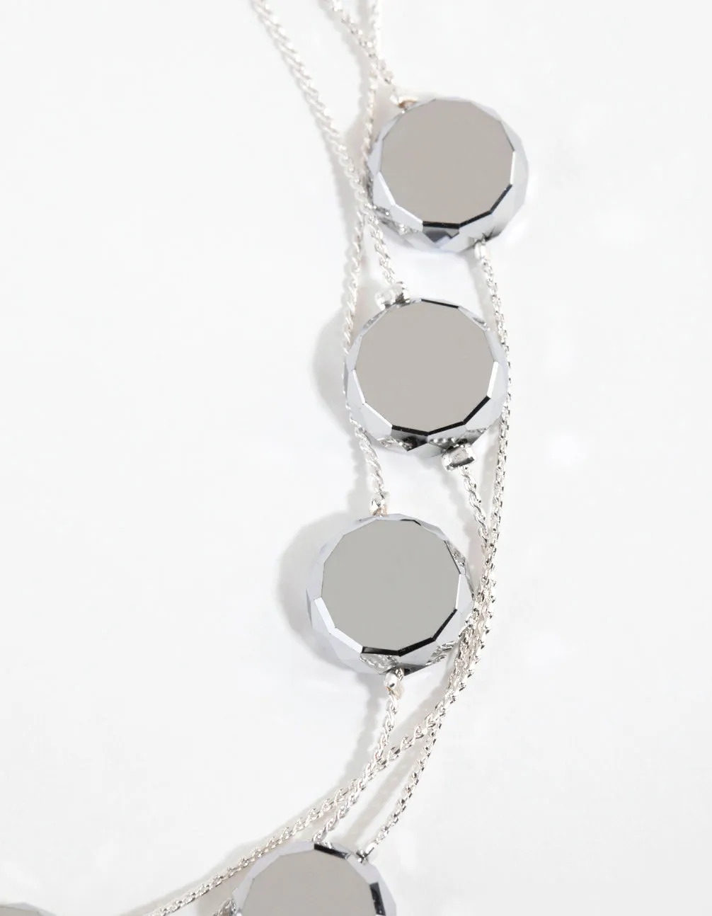 Silver Layered Station Necklace