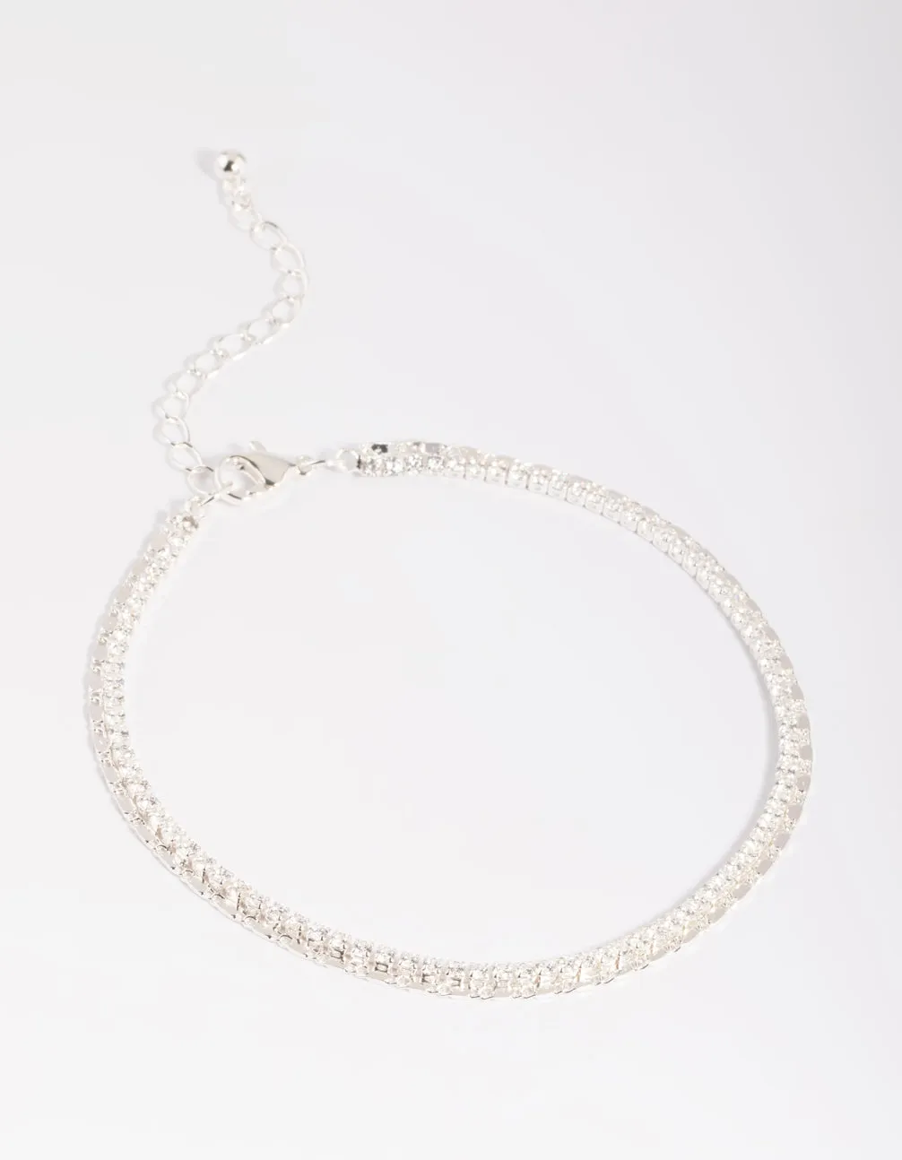 Silver Plated Cubic Zirconia Anklet