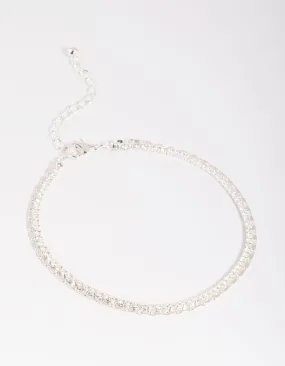 Silver Plated Cubic Zirconia Anklet