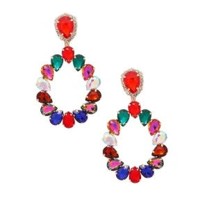 Statement Earrings Multicolor Teardrop