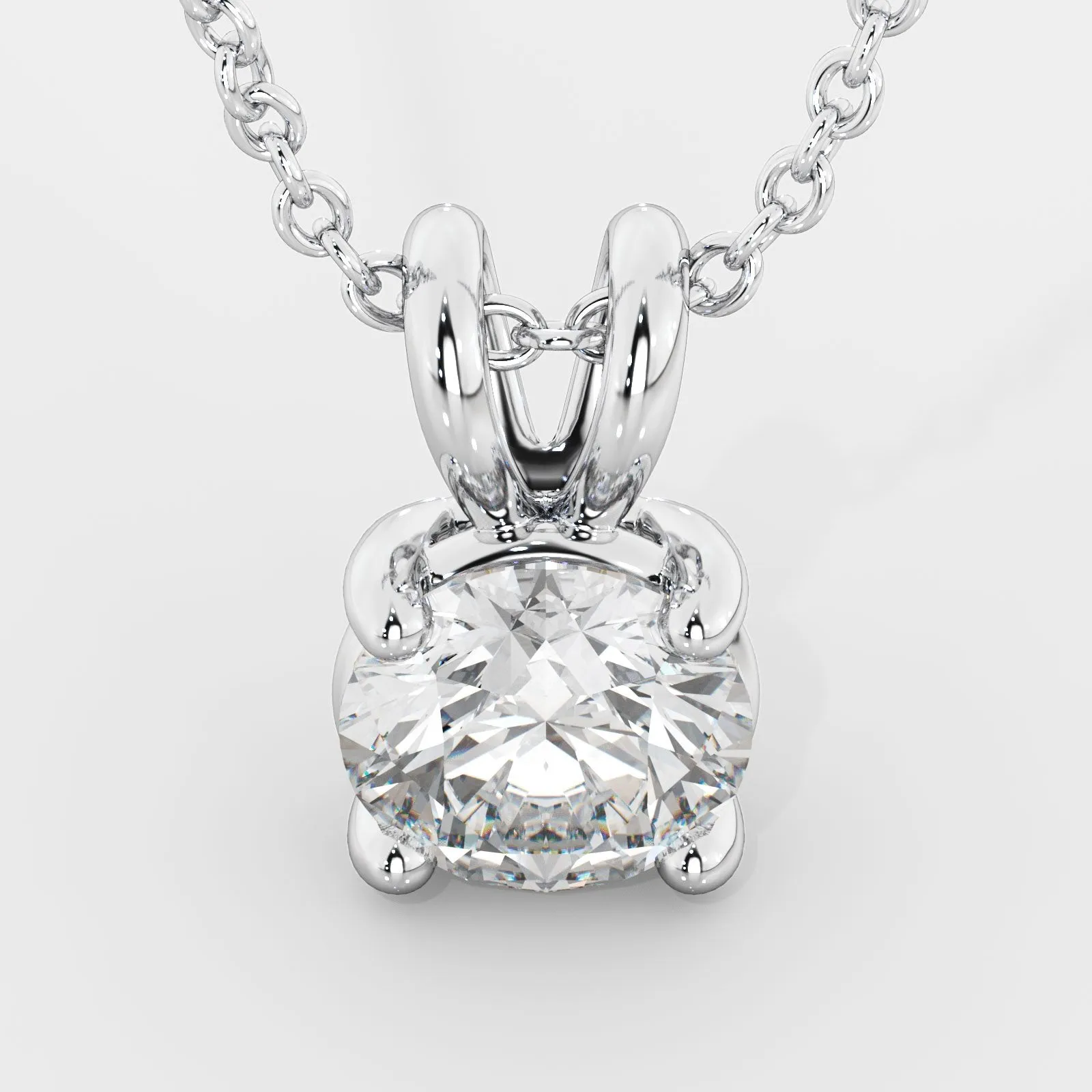 Stellar scintillation Natural Diamond Solitaire Pendant with a White Necklace