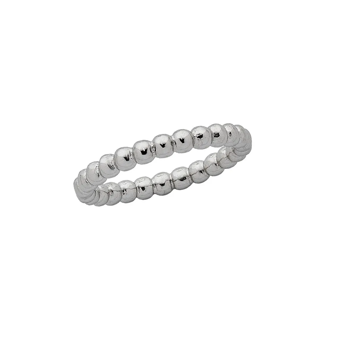 Sterling Silver Beaded Ball Stackable Ring