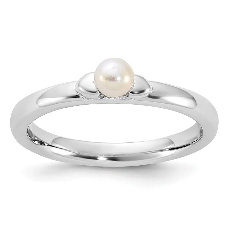 Sterling Silver Stackable Expressions FW Cultured Pearl Ring