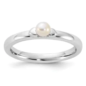 Sterling Silver Stackable Expressions FW Cultured Pearl Ring