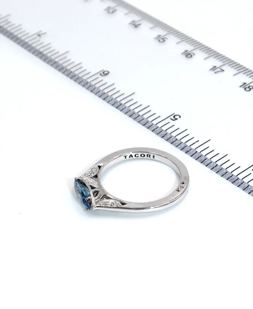 Tacori 2654 Simply Tacori 18k White Gold Ring with Aquamarine