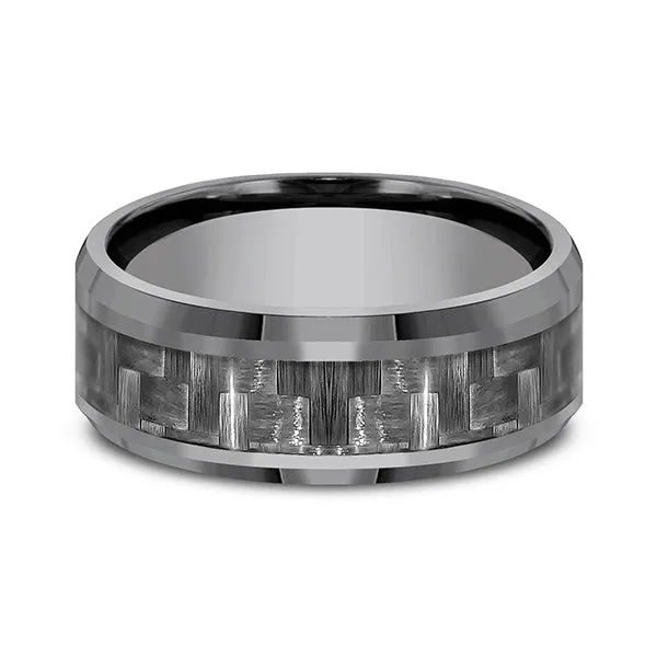 Tantalum 8mm Comfort-fit Design Wedding Band