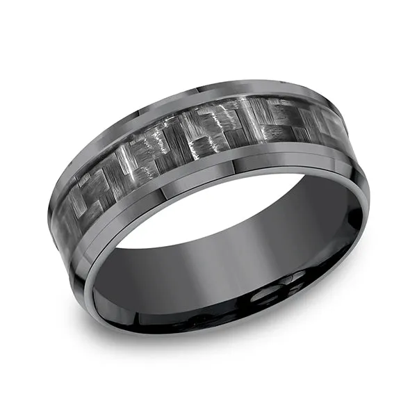 Tantalum 8mm Comfort-fit Design Wedding Band