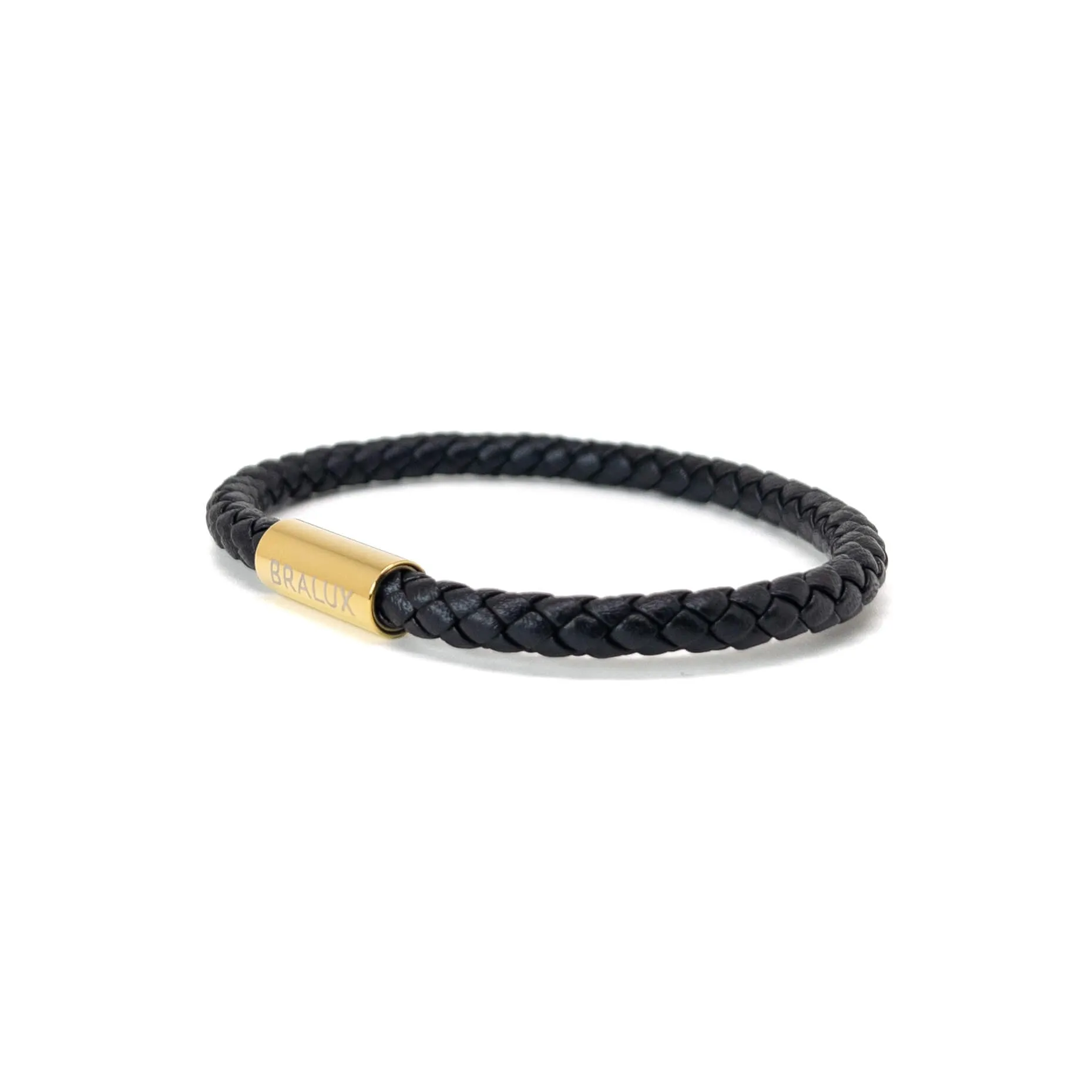 The Black and Gold plated leather bracelet