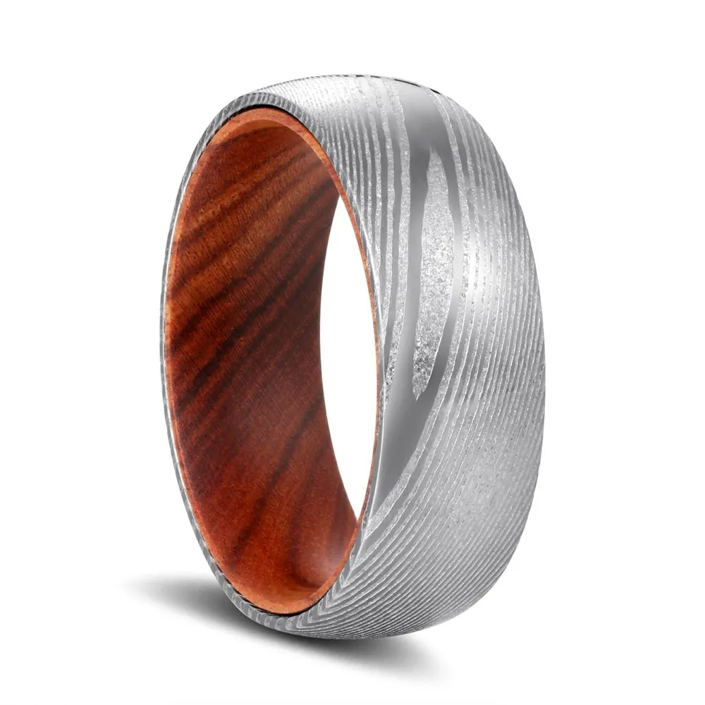 TILLMAN | Iron Wood, Silver Damascus Steel, Domed