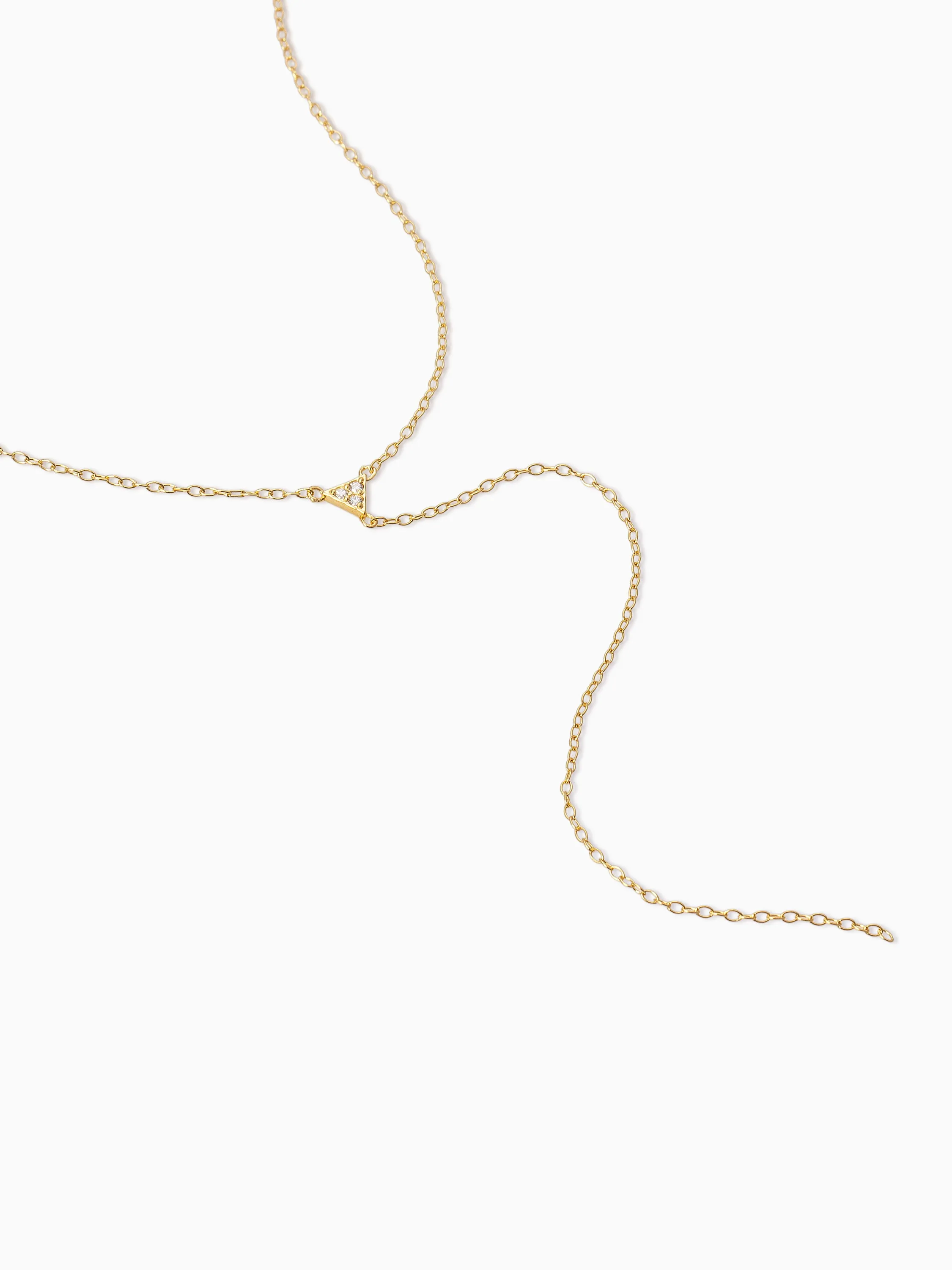 Triangle Diamond Vermeil Lariat Necklace