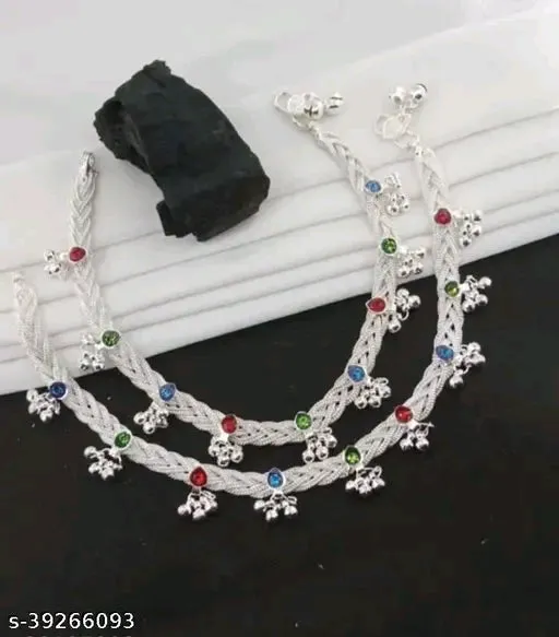 Twinkling Glittering Women Anklet &amp; Toe Rings Set