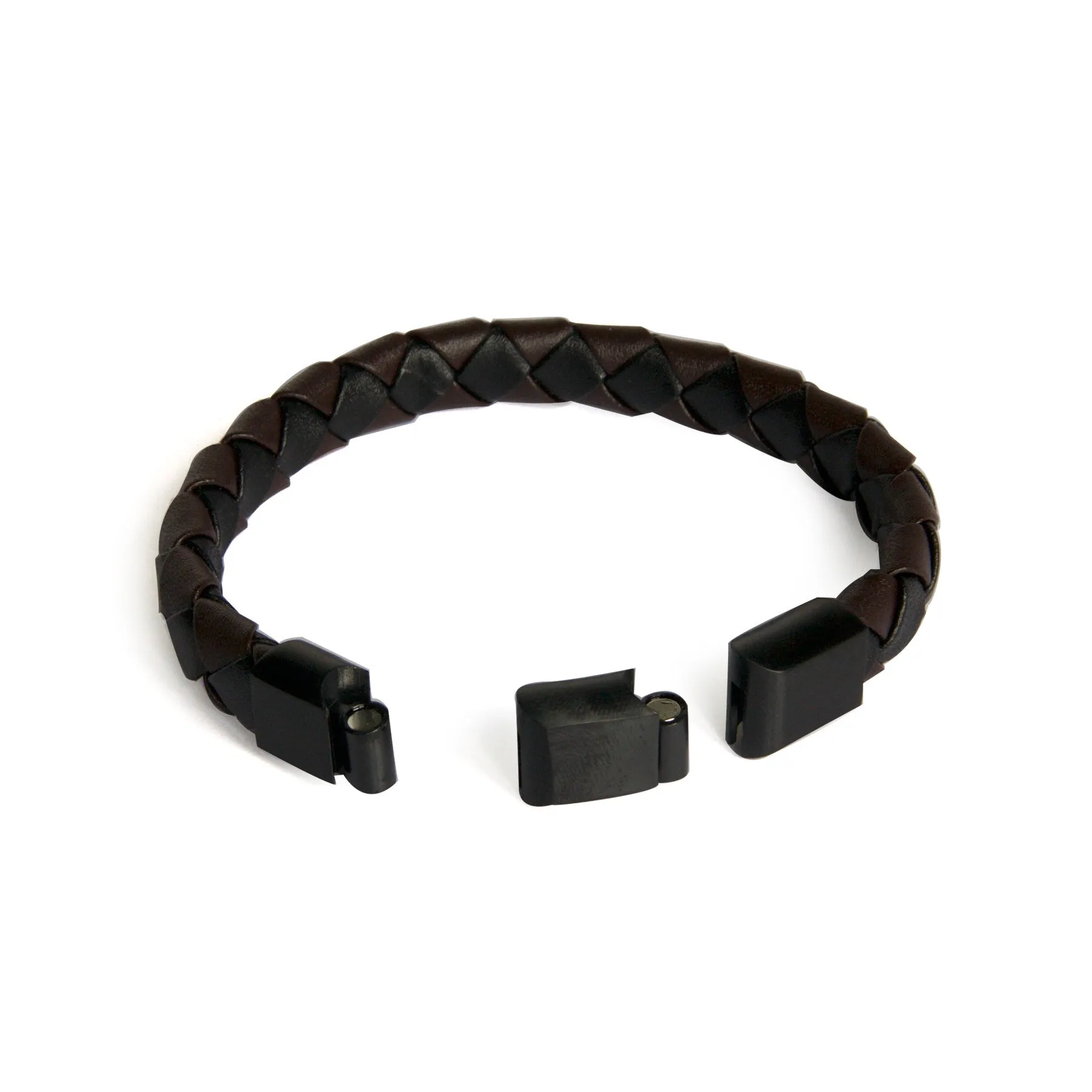 Two-Toned Braided Leather Bracelet