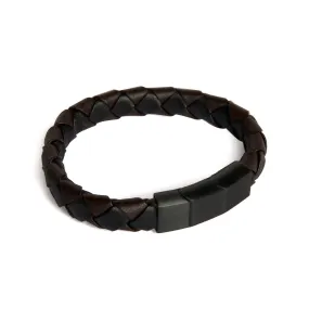 Two-Toned Braided Leather Bracelet