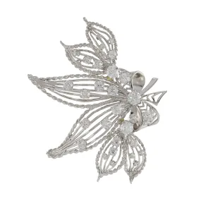 Vintage Art Nouveau Floral Diamond Brooch