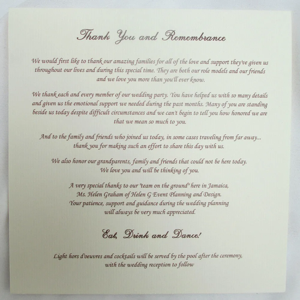 Wedding Rings Square Wedding program