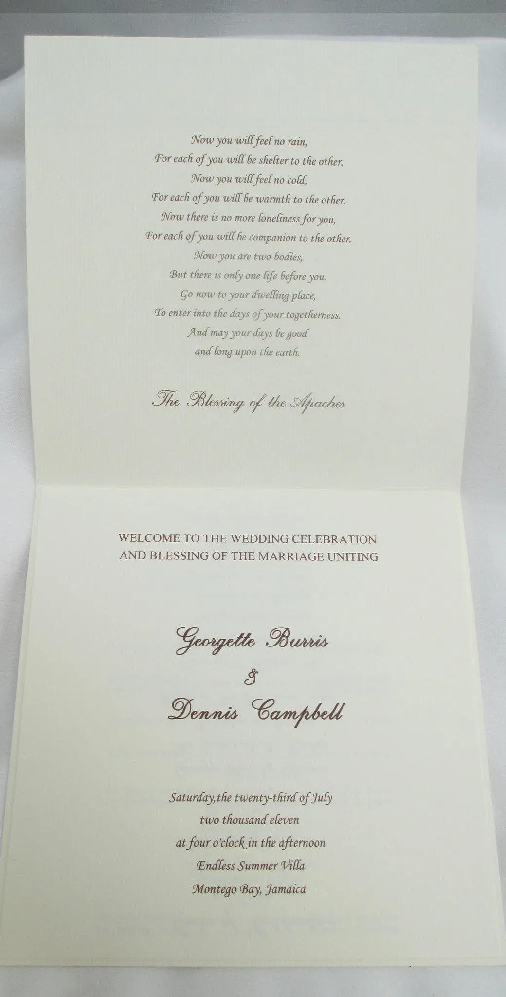 Wedding Rings Square Wedding program