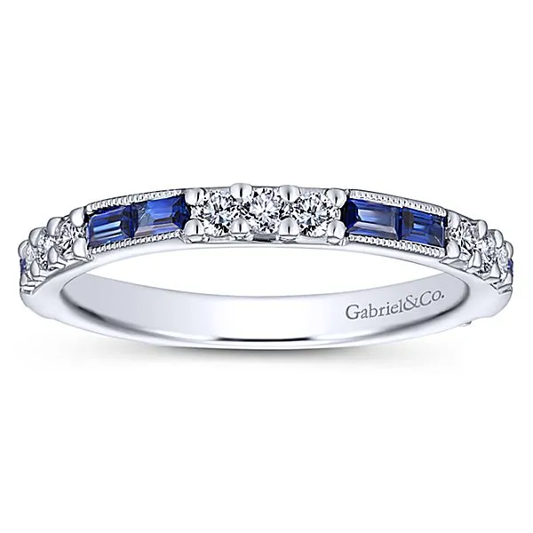 White Gold Stackable A Quality Sapphire Ladies Ring