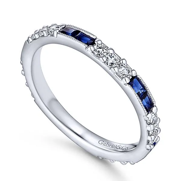 White Gold Stackable A Quality Sapphire Ladies Ring